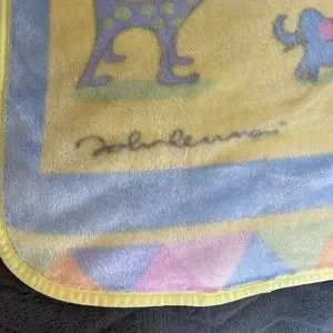 John Lennon Carters Baby Fleece Blanket Animal Parade Pastel 24 X 44 VTG